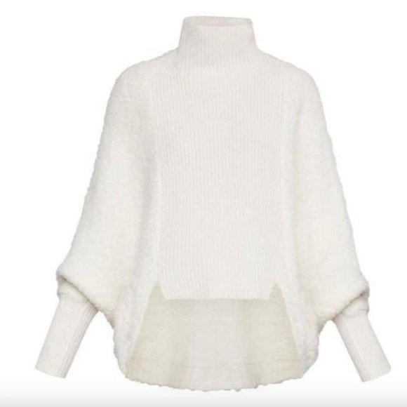 BCBGMAXZARIA High-Low Turtleneck Sweater Size M - Picture 4 of 8